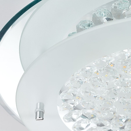 Brelight Lampe Jolene LED Wand- und Deckenleuchte 36cm chrom/transparent |  1x 16W LED integriert, (1800lm, 3000-6000K) | Inklusive Fernbedienung /  Verschiedene Dimmstufen bei Marktkauf online bestellen