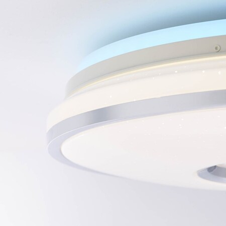 BRILLIANT Lampe dimmbar 1x Deckenleuchte (3125lm, Visitation 32W weiß-silber LED | online 49cm Marktkauf integriert, bei | Stufenlos 3000-6000K) bestellen LED