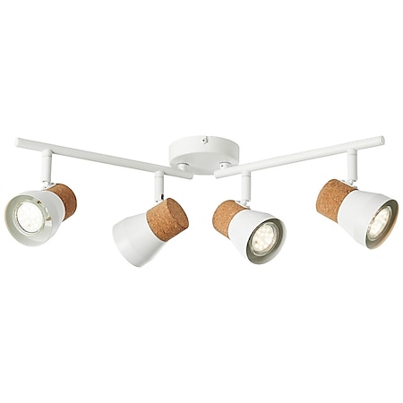 BRILLIANT Lampe Moka Spotrohr 4flg weiß matt/braun | 4x PAR51, GU10, 10W,  geeignet für Reflektorlampen (nicht enthalten) | Köpfe schwenkbar bei  Marktkauf online bestellen