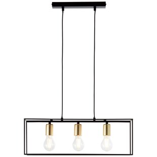 BRILLIANT Lampe Arica Pendelleuchte 3flg schwarz/messing | 3x A60, E27, 60W, geeignet für Normallampen (nicht enthalten) | Kabel kürzbar 