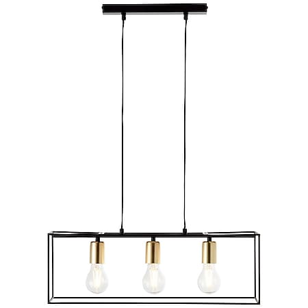 BRILLIANT Lampe Arica Pendelleuchte 3flg schwarz/messing | 3x A60, E27, 60W,  geeignet für Normallampen (nicht enthalten) | Kabel kürzbar bei Marktkauf  online bestellen