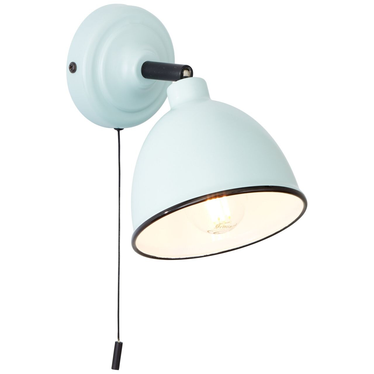 BRILLIANT Lampe Telio Wandleuchte Zugschalter hellblau | 1x D45, E14, 28W, geeignet f&uuml;r Tropfenlampen (nicht enthalten) | Mit Zugschalter 