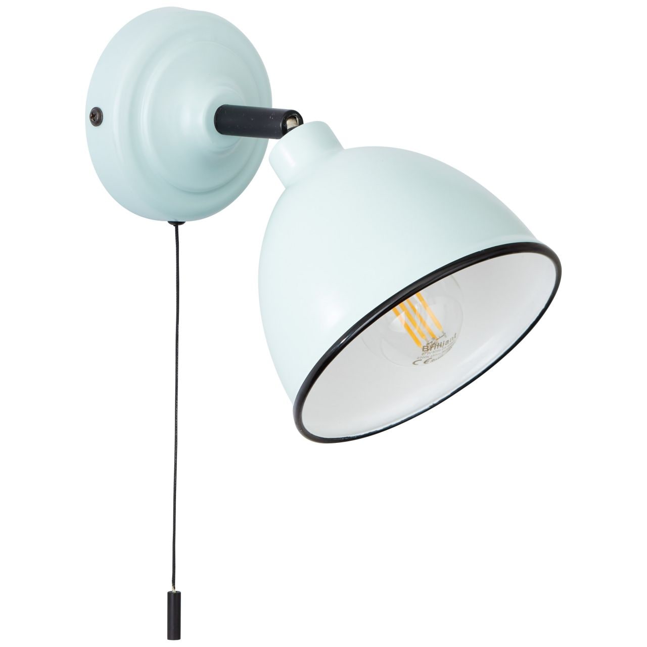BRILLIANT Lampe 1x | Marktkauf Mit Wandleuchte Telio bestellen 28W, | (nicht für E14, bei hellblau online Zugschalter enthalten) geeignet D45, Tropfenlampen Zugschalter