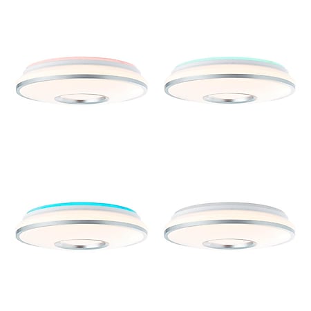 BRILLIANT Lampe Visitation LED Deckenleuchte 39cm weiß-silber | 1x 24W LED  integriert, (2460lm, 3000-6000K) | Stufenlos dimmbar / Steuerbar über  Fernbedienung bei Marktkauf online bestellen