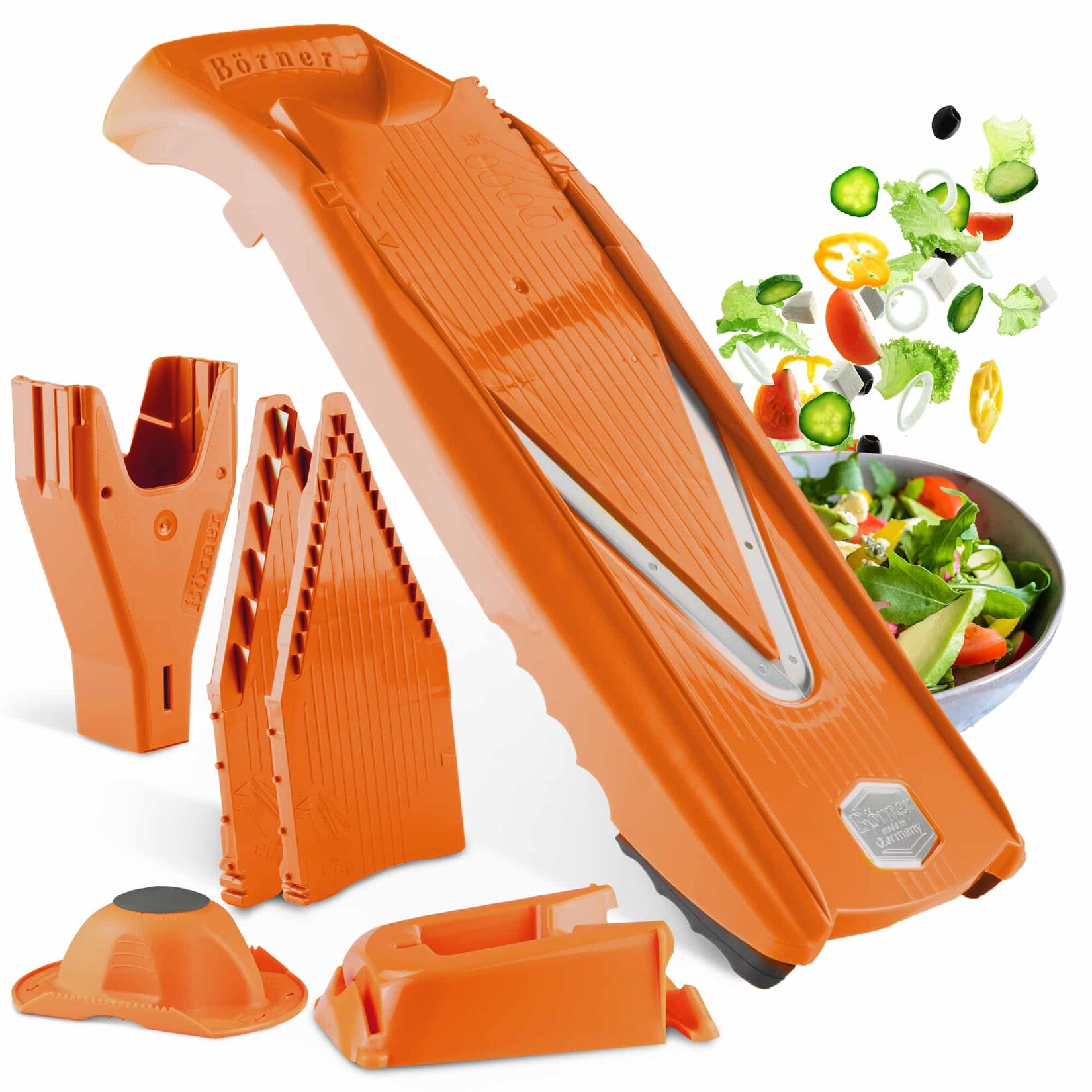 Börner Gemüsehobel V5 Powerline Profi Set Gurkenhobel Krauthobel Pommesschneider Gemüseschneider Obstreibe vegan
