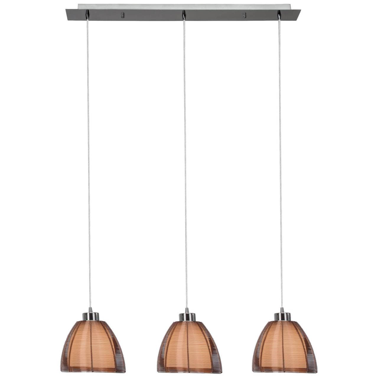 BRILLIANT Lampe Relax Pendelleuchte 3flg bronze/chrom | 3x A60, E27, 60W, g.f. Normallampen n. ent. | In der H&ouml;he einstellbar / Kabel k&uuml;rzbar | F&uuml;r LED-Leuchtmittel geeignet 