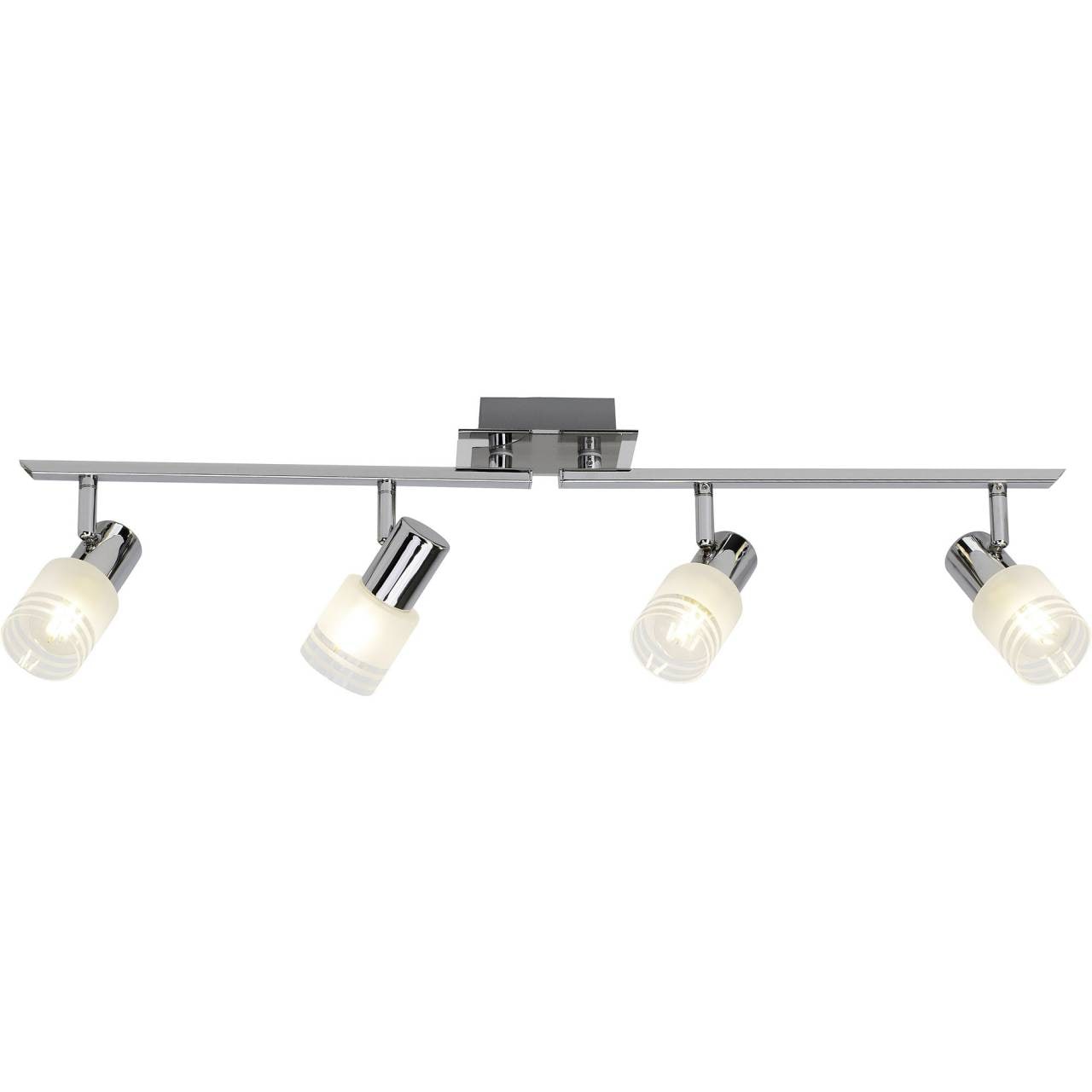 BRILLIANT Lampe Lea LED Spotrohr 4flg eisen/chrom/wei&szlig; | 4x LED-D45, E14, 4W LED-Tropfenlampe inklusive, 450lm, 2700K | Arme drehbar | Energiesparend und langlebig durch LED-Einsatz 