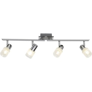 BRILLIANT Lampe Lea LED Spotrohr 4flg eisen/chrom/weiß | 4x LED-D45, E14, 4W LED-Tropfenlampe inklusive, 450lm, 2700K | Arme drehbar | Energiesparend und langlebig durch LED-Einsatz 