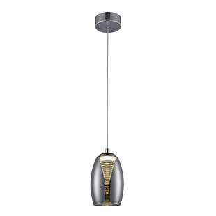 BRILLIANT Lampe Metropolis LED Pendelleuchte 1flg chrom/rauchglas | 1x 5W LED integriert COB, 500lm, 3000K | In der Höhe einstellbar / Kabel kürzbar | Energiesparend und langlebig durch LED-Einsatz 