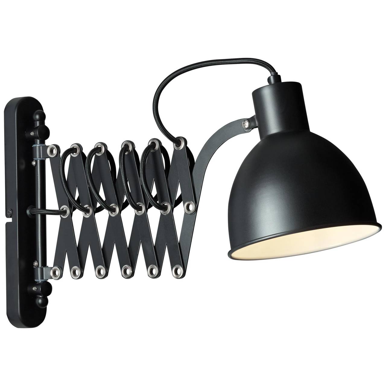 BRILLIANT Lampe Sandra 2 Wandleuchte schwarz matt | 1x D45, E14, 40W, geeignet f&uuml;r Tropfenlampen nicht enthalten | Kopf schwenkbar | F&uuml;r LED-Leuchtmittel geeignet 