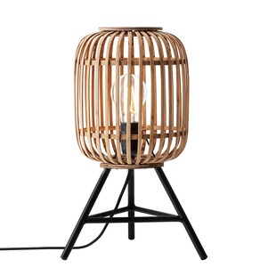 Brilliant Woodrow Tischleuchte – geeignet für LED-Leuchtmittel, mit praktischem Schnurzwischenschalter für einfaches Bedienen. Ideal für Wohn- und Schlafzimmer. Maße: 41 cm, in warmem Hellbraun 