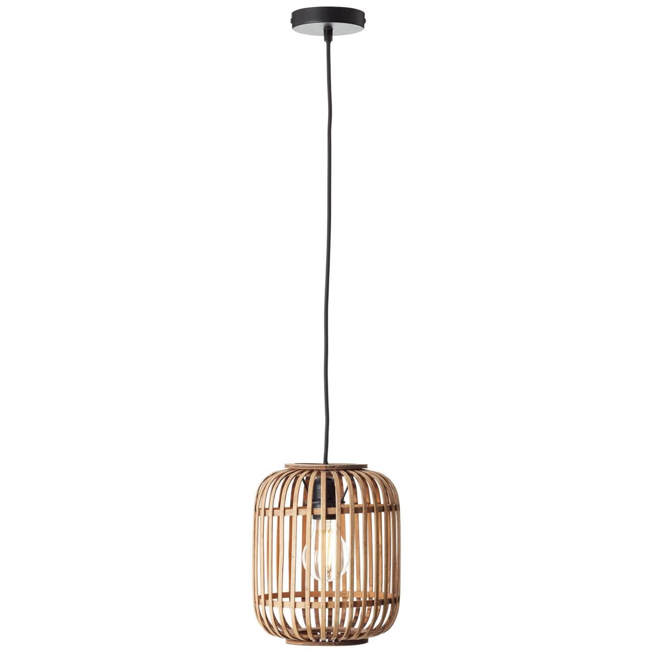 BRILLIANT Lampe Woodrow Pendelleuchte 1flg hellbraun | 1x A60, E27, 60W, g.f. Normallampen n. ent. | Kabel k&uuml;rzbar | F&uuml;r LED-Leuchtmittel geeignet 