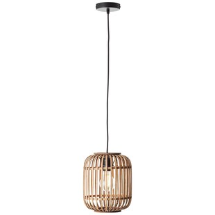 BRILLIANT Lampe Woodrow Pendelleuchte 1flg hellbraun | 1x A60, E27, 60W, g.f. Normallampen n. ent. | Kabel kürzbar | Für LED-Leuchtmittel geeignet 