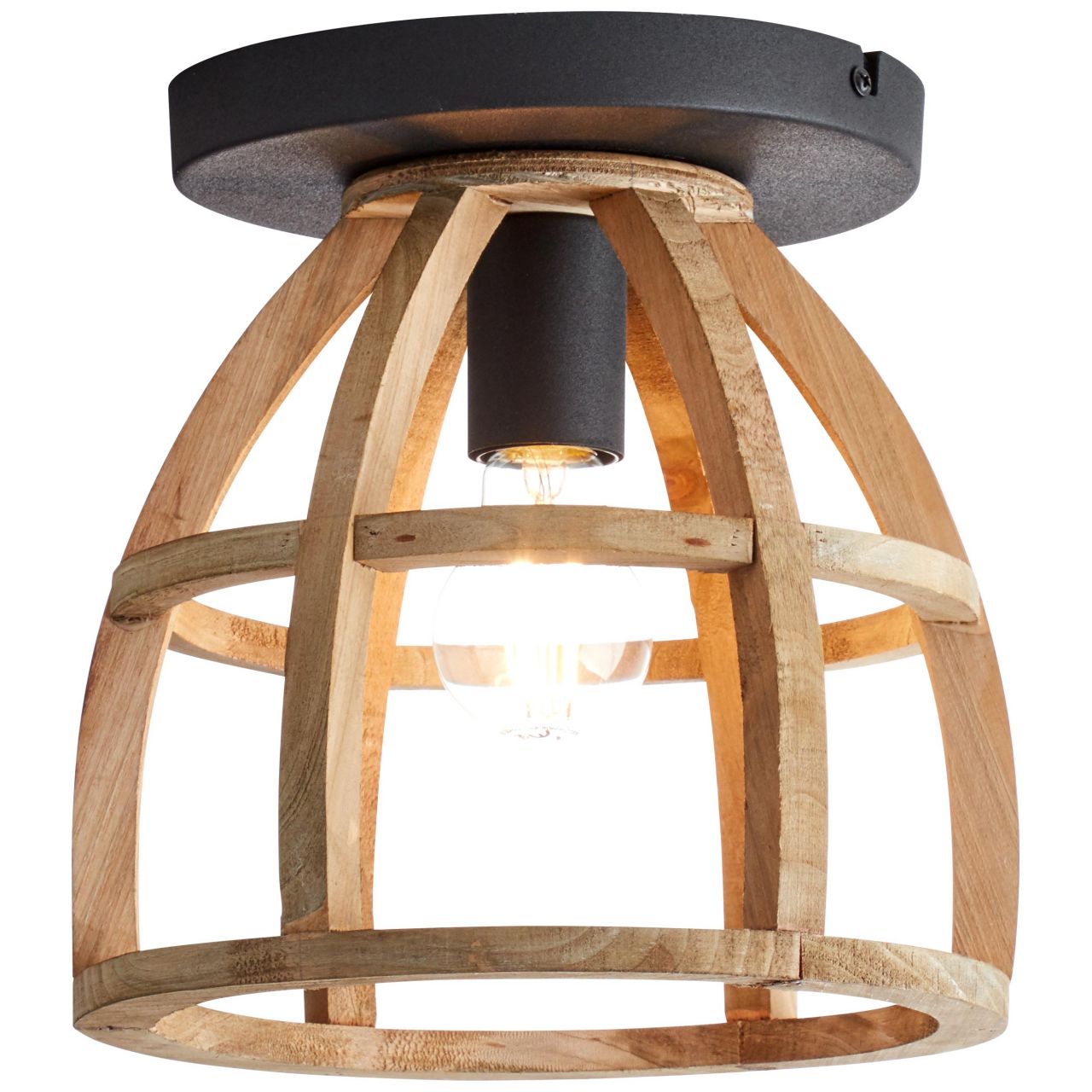 BRILLIANT Lampe Matrix Nature Deckenleuchte 1flg antik holz/schwarz korund | 1x A60, E27, 60W, g.f. Normallampen n. ent. | F&uuml;r LED-Leuchtmittel geeignet | Dimmbar bei Verwendung geeigneter Leuchtmitte 