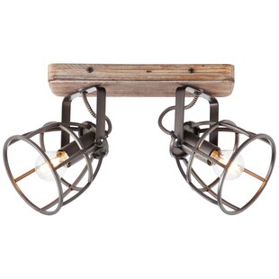 BRILLIANT Lampe Matrix Spotbalken 2flg. schwarz stahl | 2x D45, E14, 40W, geeignet für Tropfenlampen nicht enthalten | Köpfe schwenkbar | Für LED-Leuchtmittel geeignet 