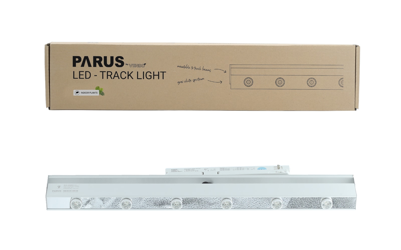 Parus by Venso LED Track Light Wei&szlig; 60cm 60&deg; , Stromschienenstrahler, Pflanzenlampe f&uuml;r Zimmerpflanzen LED Beleuchtung f&uuml;r Fassaden- und Wandbegr&uuml;nung, Pflanzenlicht LED Vollspektrum Grow Light 