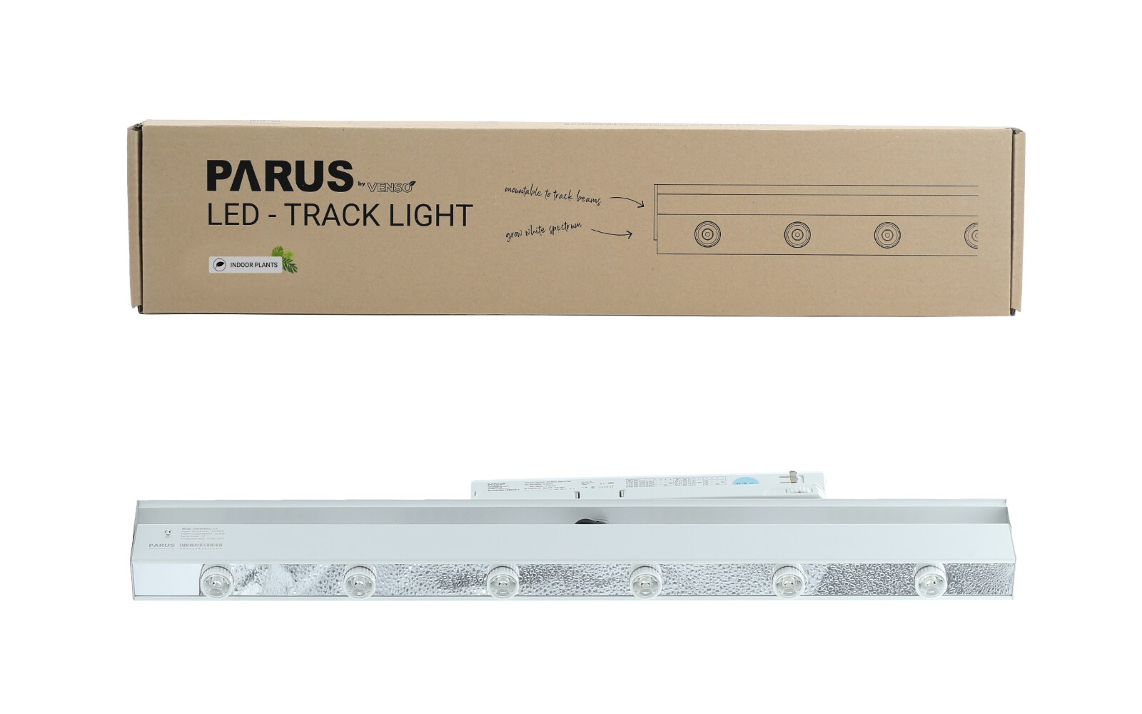 Parus by Venso LED Track Light Wei&szlig; 60cm 90&deg; , Stromschienenstrahler, Pflanzenlampe f&uuml;r Zimmerpflanzen LED Beleuchtung f&uuml;r Fassaden- und Wandbegr&uuml;nung, Pflanzenlicht LED Vollspektrum Grow Light 
