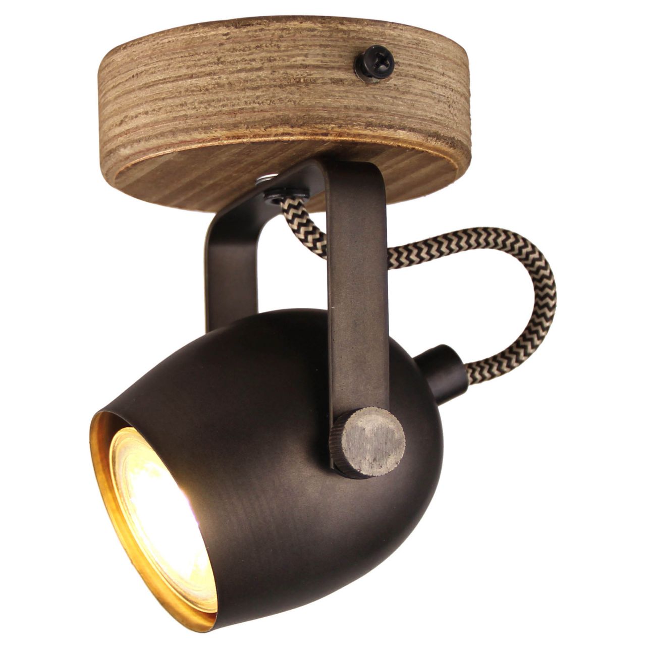 BRILLIANT Lampe Tool Wandspot schwarz stahl | 1x PAR51, GU10, 35W, geeignet f&uuml;r Reflektorlampen nicht enthalten | Kopf schwenkbar | F&uuml;r LED-Leuchtmittel geeignet 