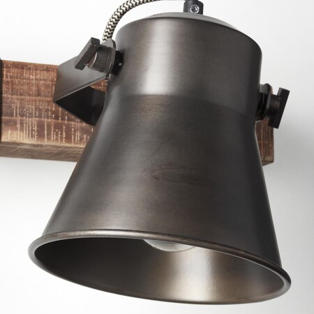 BRILLIANT Lampe, Decca Wandspot schwarz bei Waldwirtschaft nachhaltiger bestellen A60, Marktkauf 1x stahl, 10W, E27, aus Holz online (FSC)