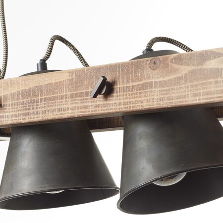 BRILLIANT Lampe, Decca Pendelleuchte 2flg Marktkauf aus Waldwirtschaft (FSC) schwarz bestellen E27, bei 10W, Holz 2x online stahl, nachhaltiger A60