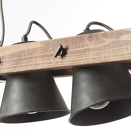 BRILLIANT Lampe, Decca Pendelleuchte 2flg schwarz stahl, 2x A60, E27, 10W,  Holz aus nachhaltiger Waldwirtschaft (FSC) bei Marktkauf online bestellen