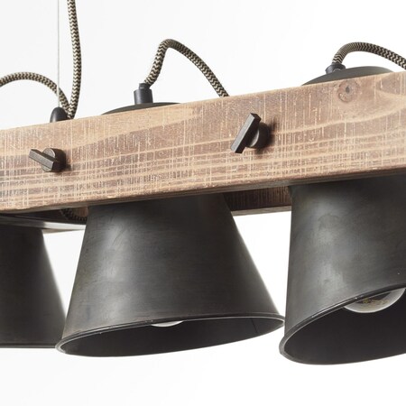 BRILLIANT Lampe, Decca E27, bei Pendelleuchte online 3x (FSC) Holz nachhaltiger A60, Waldwirtschaft 10W, bestellen Marktkauf stahl, aus 3flg schwarz