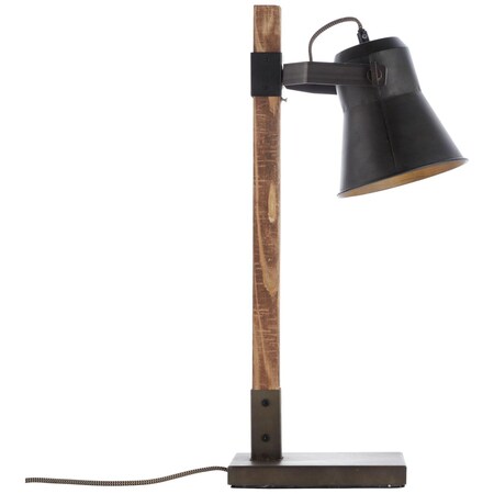 Marktkauf Waldwirtschaft A60, 10W, bei 1x Holz Lampe, aus nachhaltiger online (FSC) BRILLIANT Decca Tischleuchte stahl, schwarz E27, bestellen