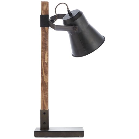 1x stahl, A60, bestellen Tischleuchte Decca Holz E27, nachhaltiger Lampe, schwarz online Marktkauf bei aus BRILLIANT (FSC) Waldwirtschaft 10W,