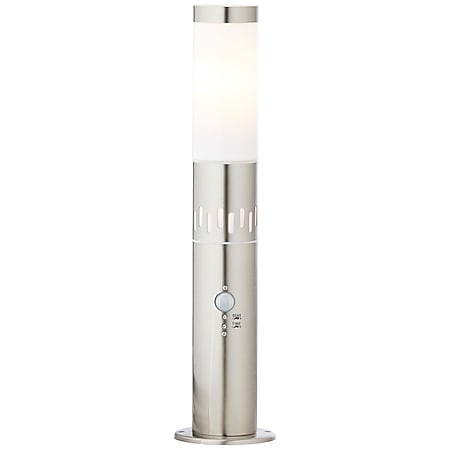 BRILLIANT Lampe, Leigh Außensockelleuchte 50cm Bewegungsmelder edelstahl, 1x A60, E27, 11W, IP-Schutzart: 44 - spritzwassergeschützt 