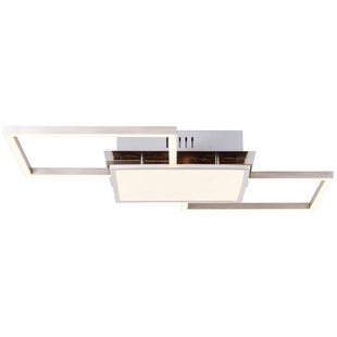 BRILLIANT Lampe, Zelia LED Deckenleuchte 51x51cm 3flg nickel eloxiert, 1x LED integriert, 30W LED integriert, (3700lm, 3000K), In 3 Stufen über Wandschalter dimmbar 