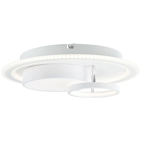 BRILLIANT Lampe, Sigune LED Deckenleuchte 40x40cm weiß/schwarz, 1x LED integriert, 40W LED integriert, (4400lm, 3000K), mit Fernbedienung dimmbar 
