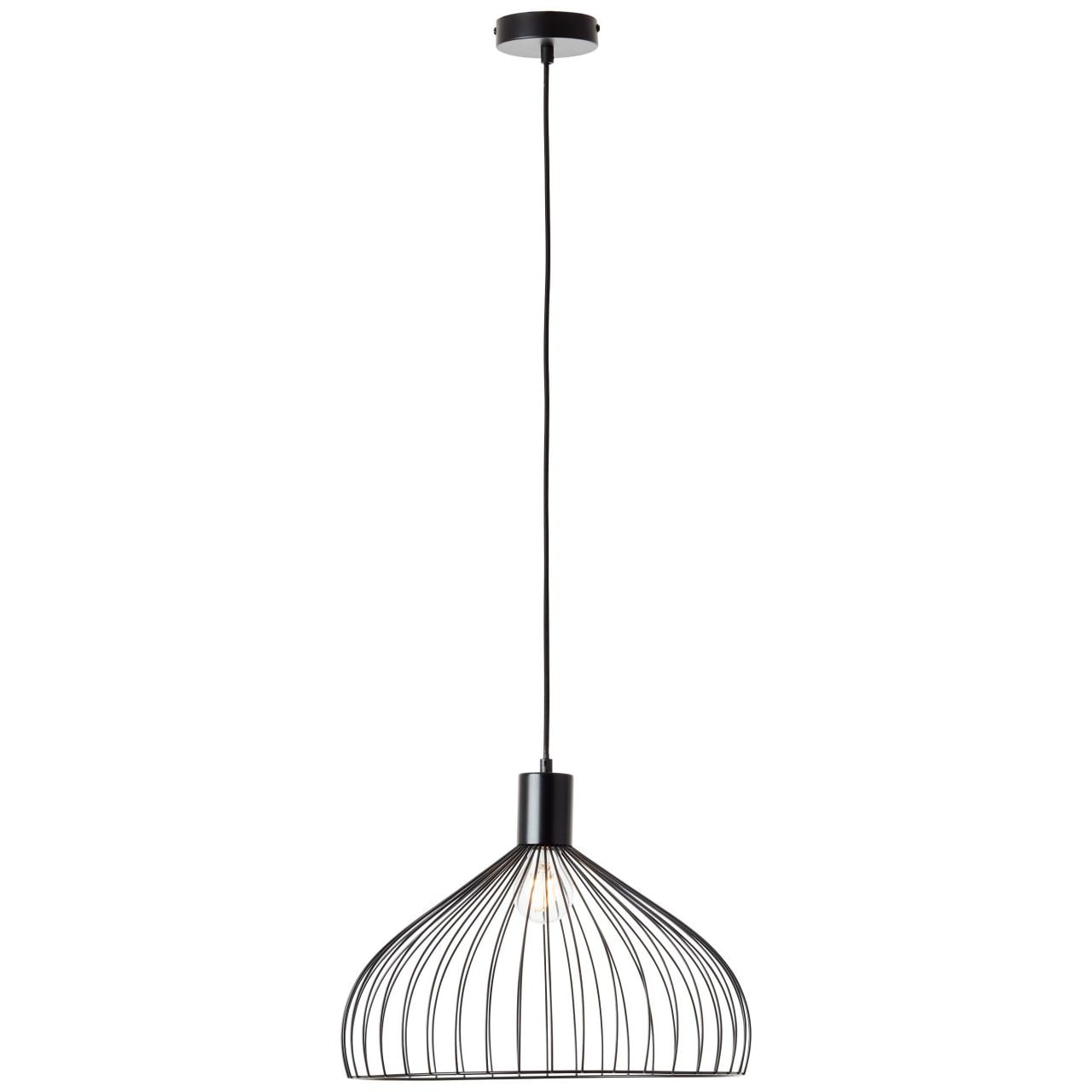 BRILLIANT Lampe, Blacky Pendelleuchte 40cm schwarz matt, 1x A60, E27, 40W, Kabel k&uuml;rzbar / in der H&ouml;he einstellbar 