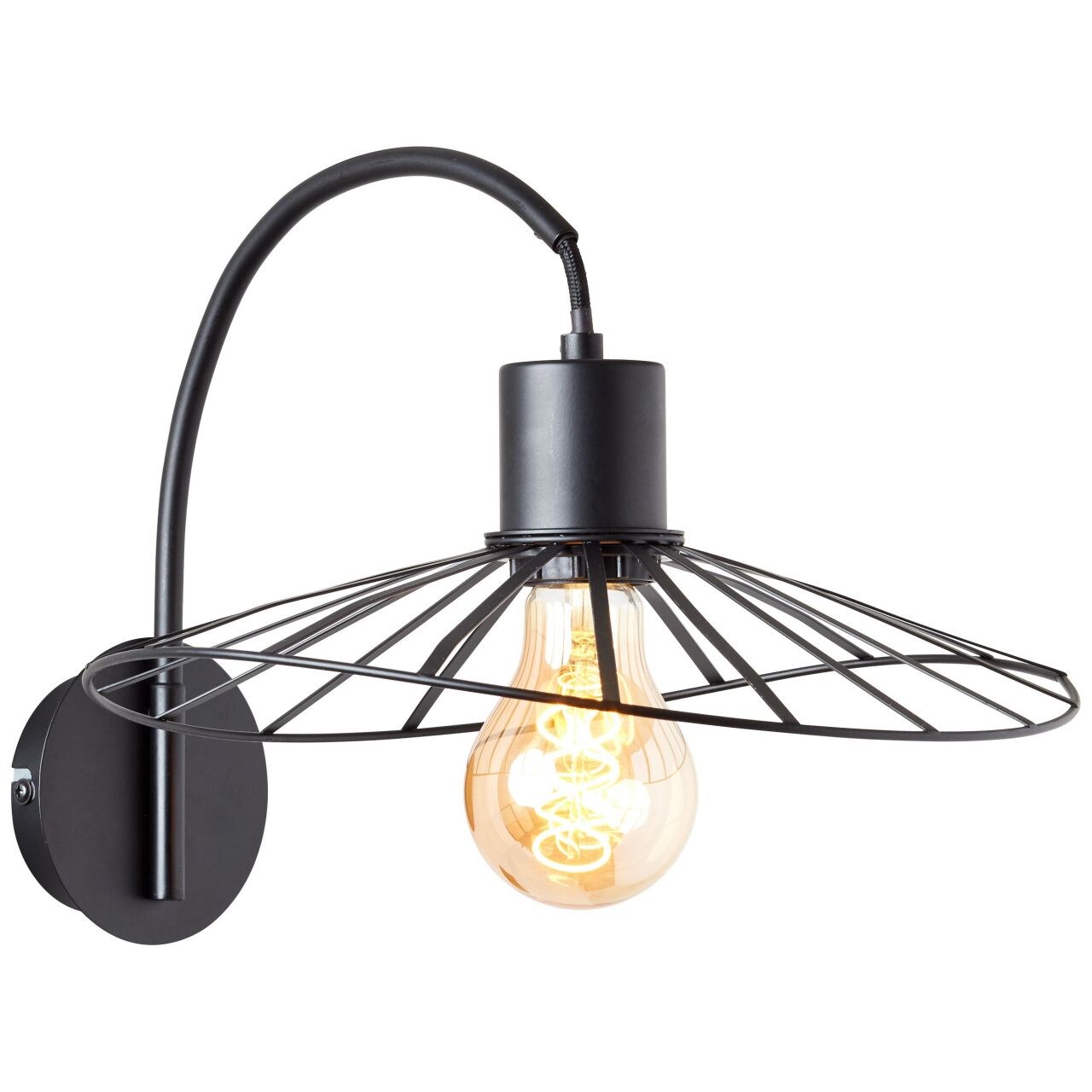 BRILLIANT Lampe, Leika Wandleuchte schwarz matt, 1x A60, E27, 52W, F&uuml;r LED-Leuchtmittel geeignet 