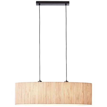 BRILLIANT Lampe, Wimea Pendelleuchte 2flg schwarz/natur, 2x A60, E27, 52W,  Kabel kürzbar / in der Höhe einstellbar bei Marktkauf online bestellen