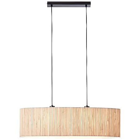 BRILLIANT Lampe, Wimea Pendelleuchte 2flg schwarz/natur, 2x A60, E27, 52W,  Kabel kürzbar / in der Höhe einstellbar bei Marktkauf online bestellen
