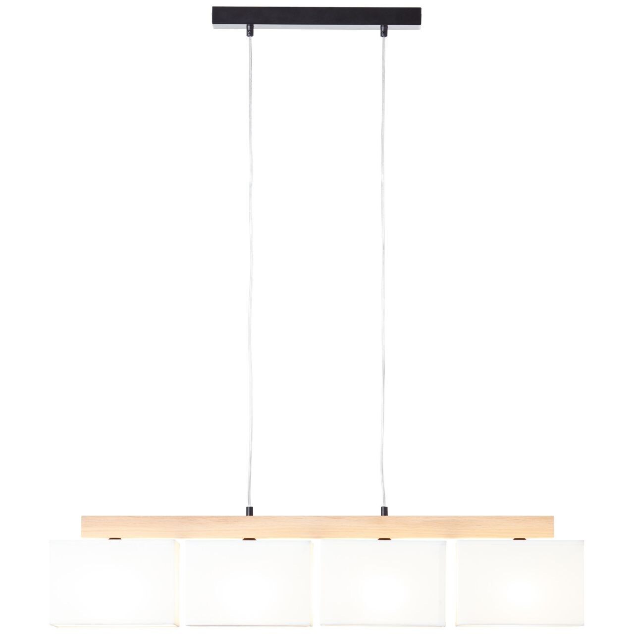 BRILLIANT Lampe, Rayan Pendelleuchte 4flg eiche ge&ouml;lt/wei&szlig;, 4x A60, E27, 25W, Holz aus nachhaltiger Waldwirtschaft (FSC) 