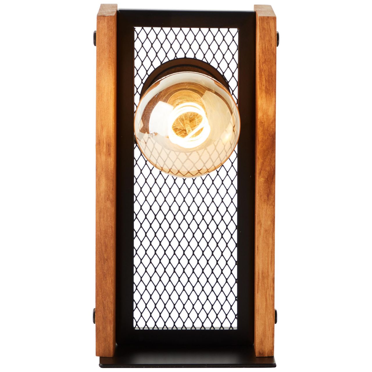 BRILLIANT Lampe, Calandra Tischleuchte schwarz/holzfarbend, 1x A60, E27, 42W, Holz aus nachhaltiger Waldwirtschaft (FSC) 