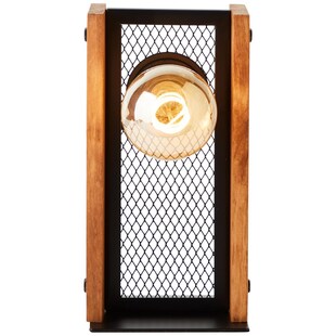 BRILLIANT Lampe, Calandra Tischleuchte schwarz/holzfarbend, 1x A60, E27, 42W, Holz aus nachhaltiger Waldwirtschaft (FSC) 