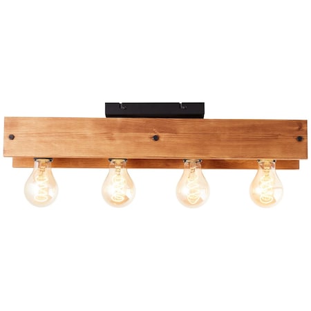 Marktkauf bestellen bei online nachhaltiger (FSC) Lampe, aus Holz Waldwirtschaft A60, schwarz/holzfarbend, 42W, Calandra 4x 4flg E27, BRILLIANT Deckenleuchte