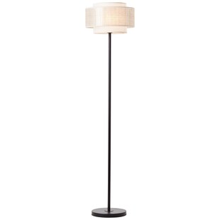 BRILLIANT Lampe, Odar Standleuchte 1flg schwarz/beige, 1x A60, E27, 42W, Mit Fußschalter 