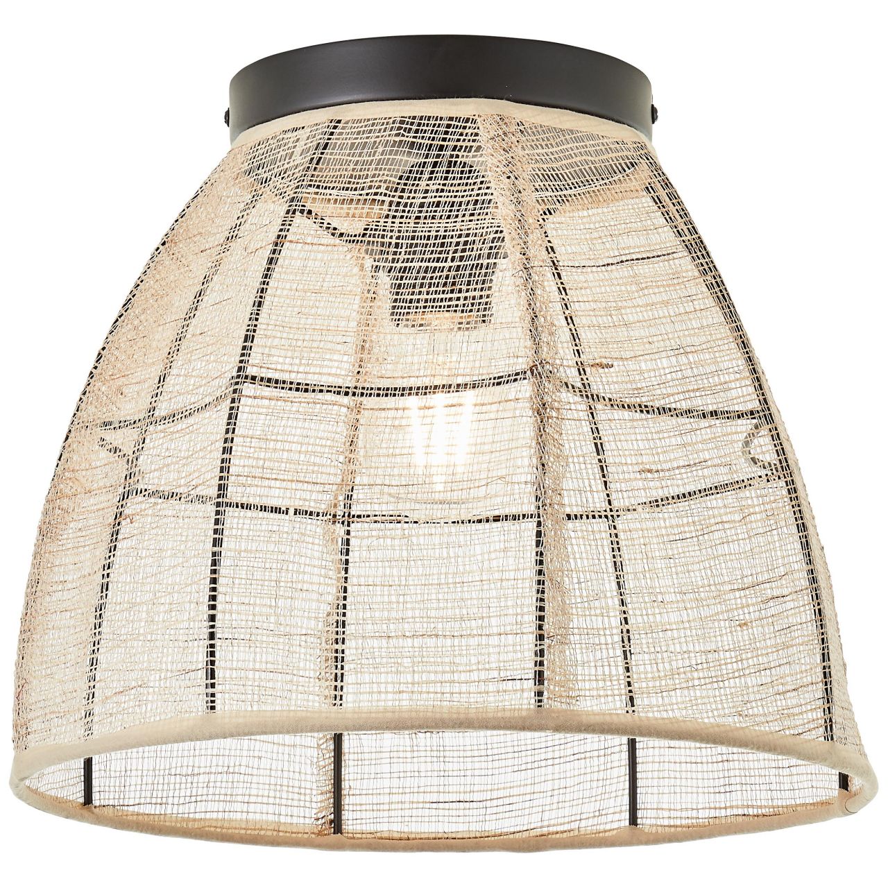 BRILLIANT Lampe, Tanah Deckenleuchte 32cm schwarz/natur, 1x A60, E27, 42W, F&uuml;r LED-Leuchtmittel geeignet 