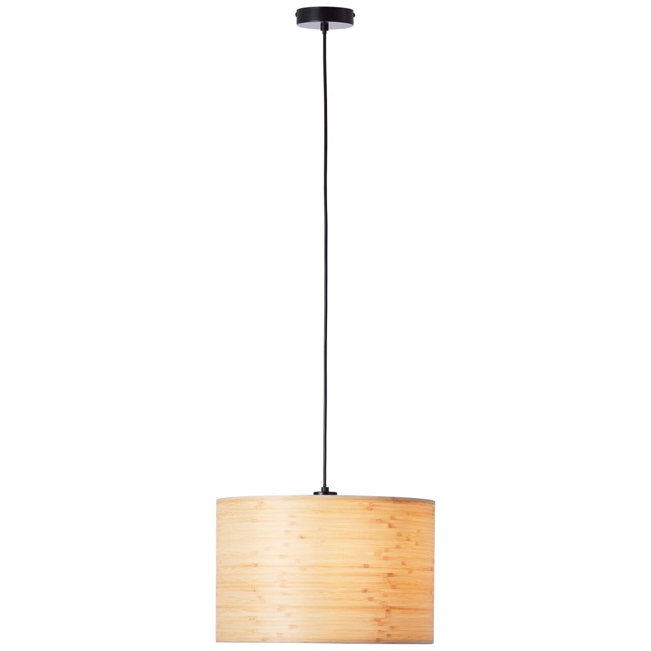 BRILLIANT Lampe, Romm Pendelleuchte 35cm holz hell/schwarz, 1x A60, E27, 52W, Kabel k&uuml;rzbar / in der H&ouml;he einstellbar 