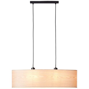BRILLIANT Lampe, Romm Pendelleuchte 2flg oval holz hell/schwarz, 2x A60, E27, 52W, Kabel kürzbar / in der Höhe einstellbar 