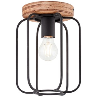 BRILLIANT Lampe, Tosh Deckenleuchte 20cm antik holz/schwarz korund, 1x A60, E27, 40W, Holz aus nachhaltiger Waldwirtschaft (FSC) 