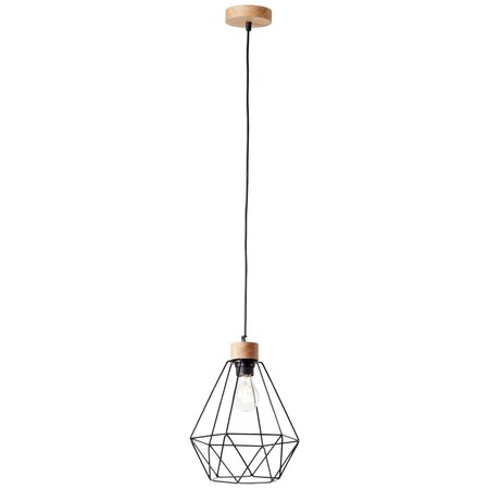 BRILLIANT Lampe, Drewno Pendelleuchte 25cm online Marktkauf bei aus E27, nachhaltiger (FSC) schwarz/holzfarbend, 25W, Holz 1x Waldwirtschaft A60, bestellen