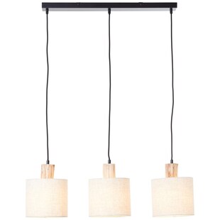 BRILLIANT Lampe, Pia Pendelleuchte 3flg Balken schwarz/natur, 3x A60, E27, 40W, Holz aus nachhaltiger Waldwirtschaft (FSC) 