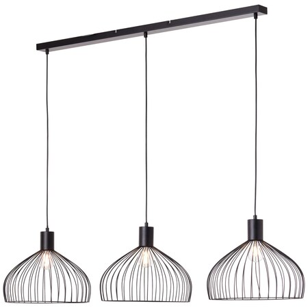 BRILLIANT Lampe, Blacky online matt, 3flg A60, der Marktkauf in Höhe / 3x E27, schwarz bestellen einstellbar kürzbar bei Pendelleuchte Kabel 40W