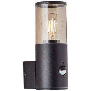 BRILLIANT Sergioro Außenwandleuchte Bewegungsmelder schwarz matt | 1x A60, E27, 20W, geeignet für Normallampen (nicht enthalten) 