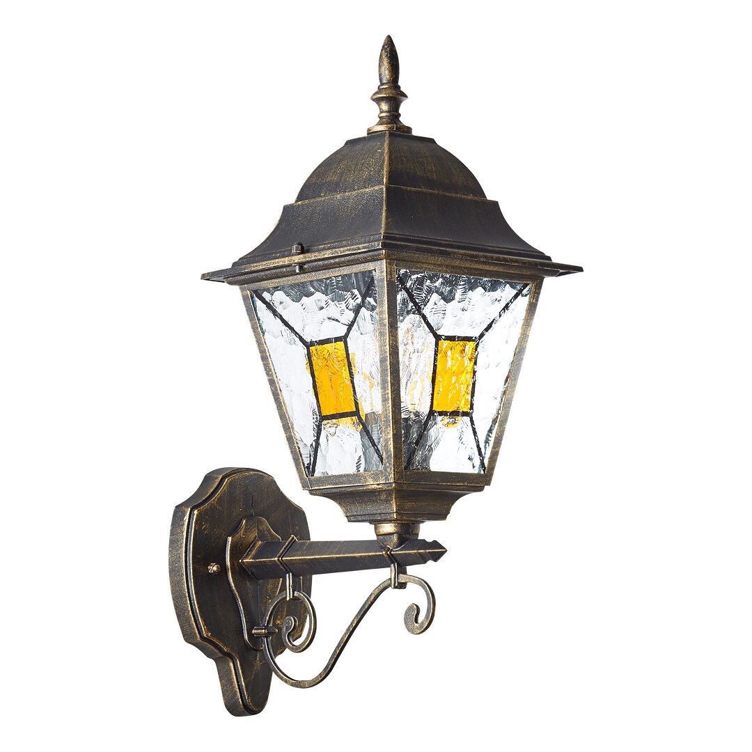 Brilliant Janel Au&szlig;enwandleuchten &ndash; 1 St&uuml;ck Au&szlig;enlampe Schwarz Gold, IP44, E27 Fassung (Leuchtmittel nicht inkl.), Dimmbar, Wetterfest f&uuml;r Garten, Terrasse & Eingang 