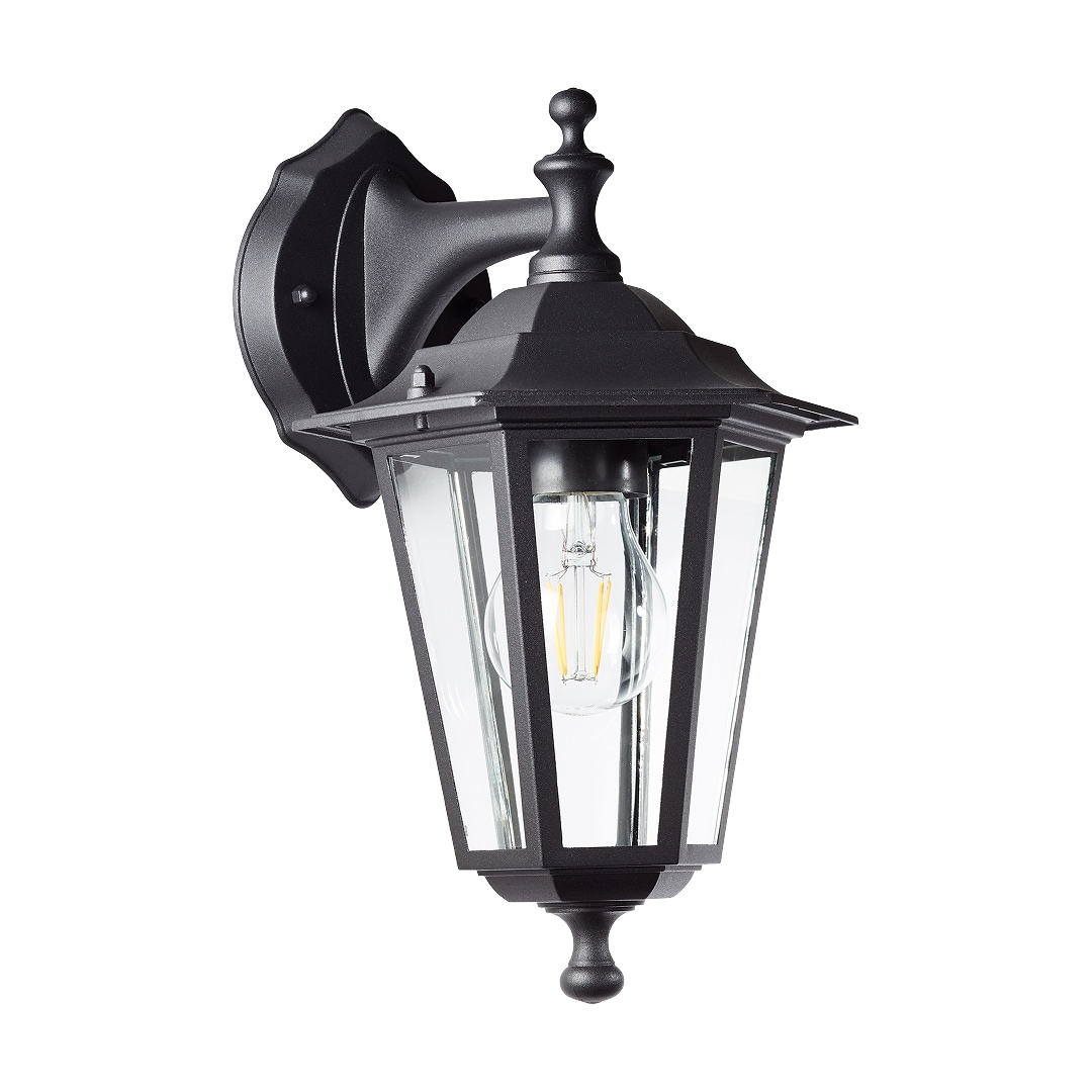 Brilliant Carleen Wandleuchte Aussen H&auml;ngend Schwarz &ndash; Au&szlig;enwandleuchte E27 IP44 &ndash; Wetterfeste Au&szlig;enlampe f&uuml;r Garten, Terrasse & Eingang &ndash; LED geeignet &ndash; 31cm Hoch 